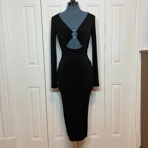 Forever 21 Black Knit Bodycon Dress with Cutout Size S NWT